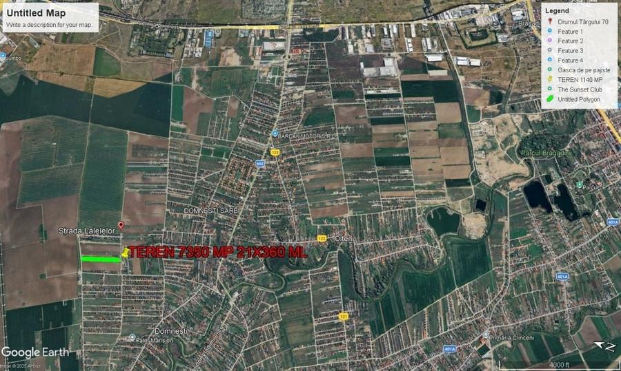 Teren Construcții intravilan de 14700 mp, în Domnești