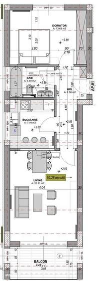 Apartament cu 2 camere decomandat în Cristian