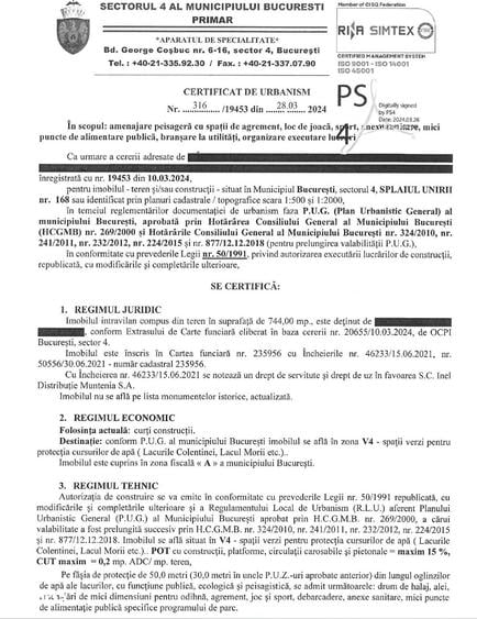 Teren de 744 mp, în Splaiul Unirii