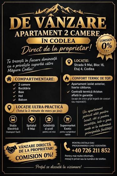 Apartament cu 2 camere decomandat în Central