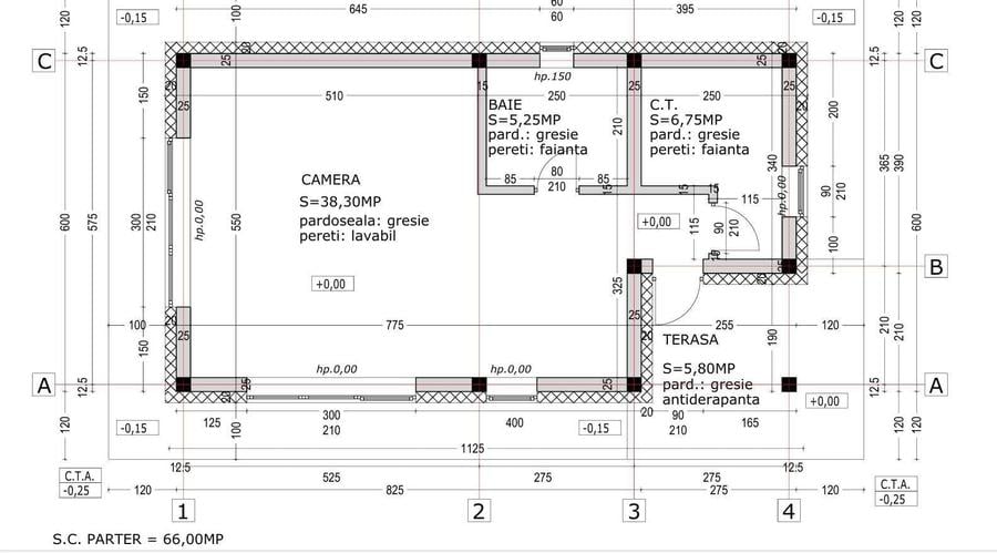 Casă cu 3 camere în Central