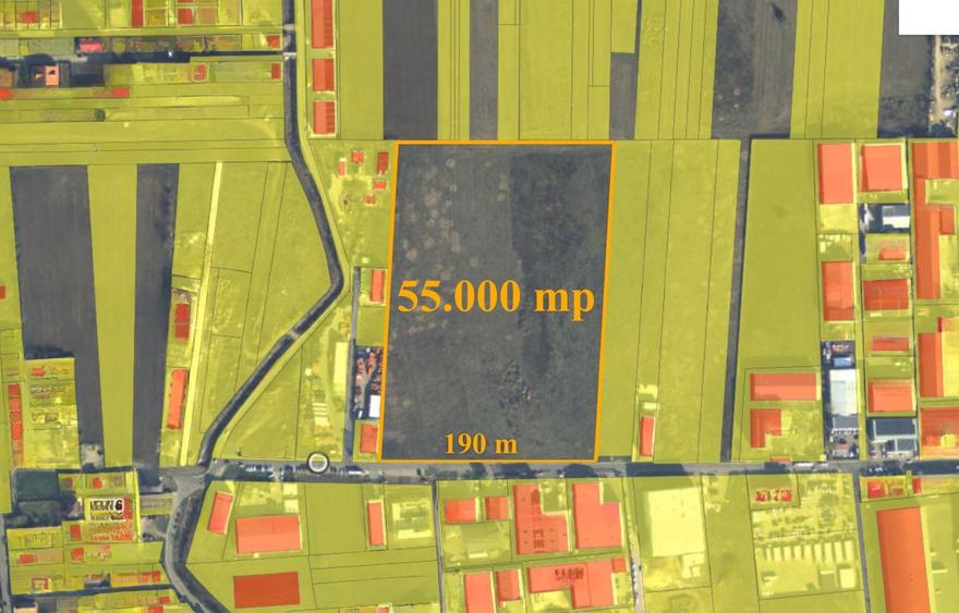 Teren Construcții intravilan de 10000 mp, în Nord-Vest