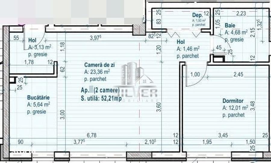 Apartament cu 2 camere/52 mp/CF/zona Teilor/PRET REDUS..