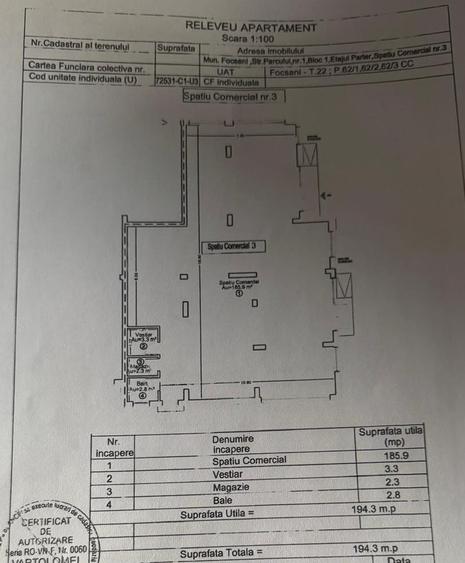 Spațiu comercial, de 195 mp, în Nord-Est