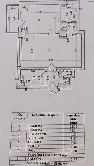 2 Camere - etaj 1 - 5 min. Metrou Universitate - 7