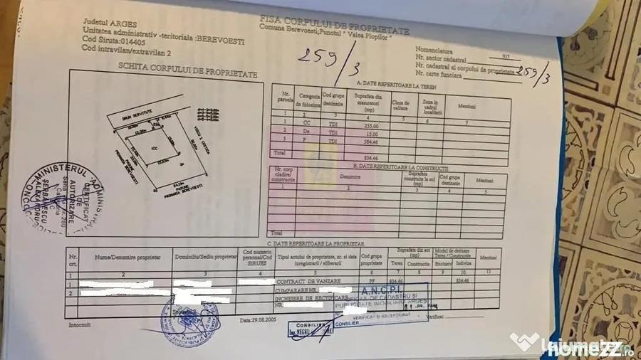 Teren de 834 mp, în Berevoești