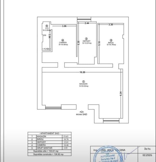 Spațiu comercial, de 104 mp, în Baba-Dochia