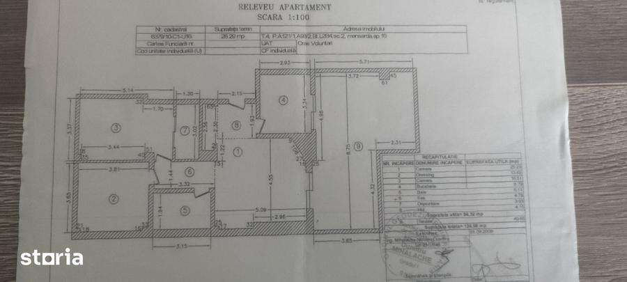 Apartament cu 3 camere decomandat în Central