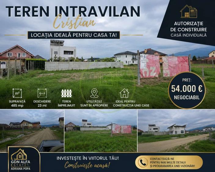 Teren Construcții intravilan de 485 mp, în Exterior Vest