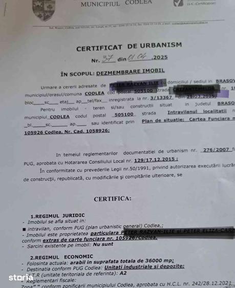 Teren de 17500 mp, în Central