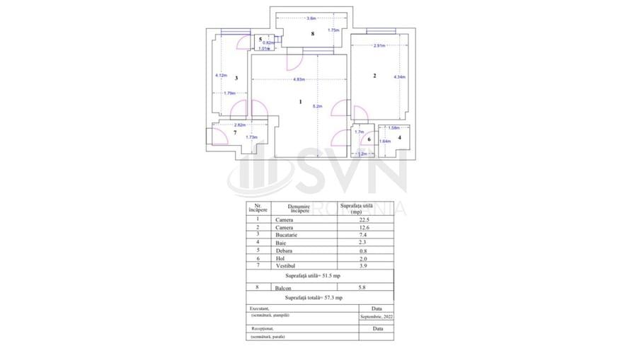 Apartament cu 2 camere semidecomandat, mobilat în Magheru