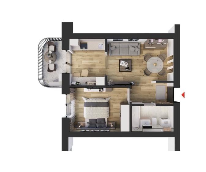 Apartament cu 2 camere în Cățelu