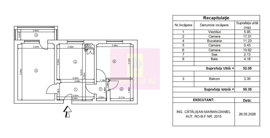 Apartament cu 2 camere decomandat, mobilat în Vitan