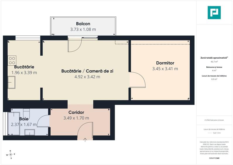 Apartament cu 2 camere, mobilat în Sud-Est
