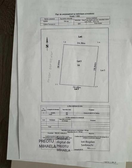 Teren de 1400 mp, în Budăi