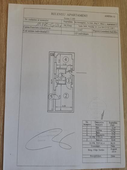 Garsoniera Str. Amurgului nr. 54, Popesti Leordeni suprafata utila de 38,35 mp etajul 4 din 4 - 4