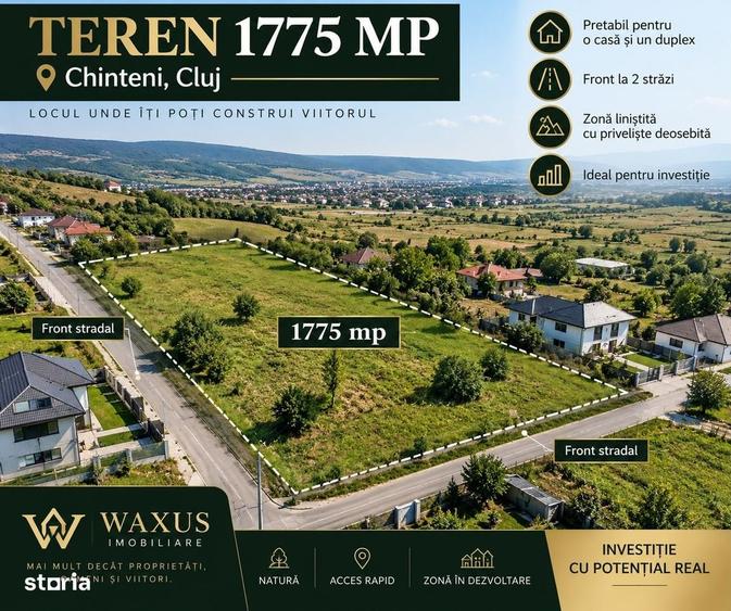Teren intravilan , 1775mp cu Front la 2 strazi 19m/9m - 1
