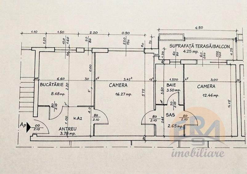 Apartament cu 2 camere semidecomandat, mobilat în Rogerius