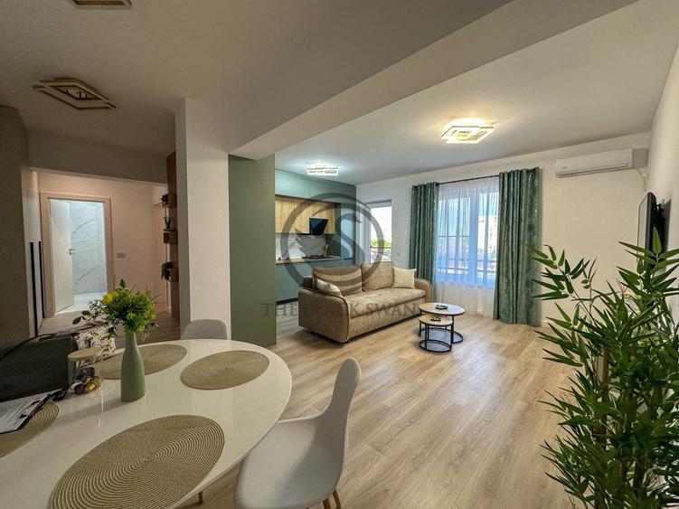 Apartament cu 2 camere semidecomandat, mobilat în Nord
