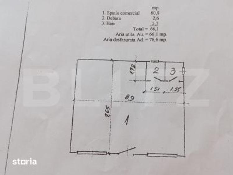 Spațiu comercial, de 60 mp, în Central