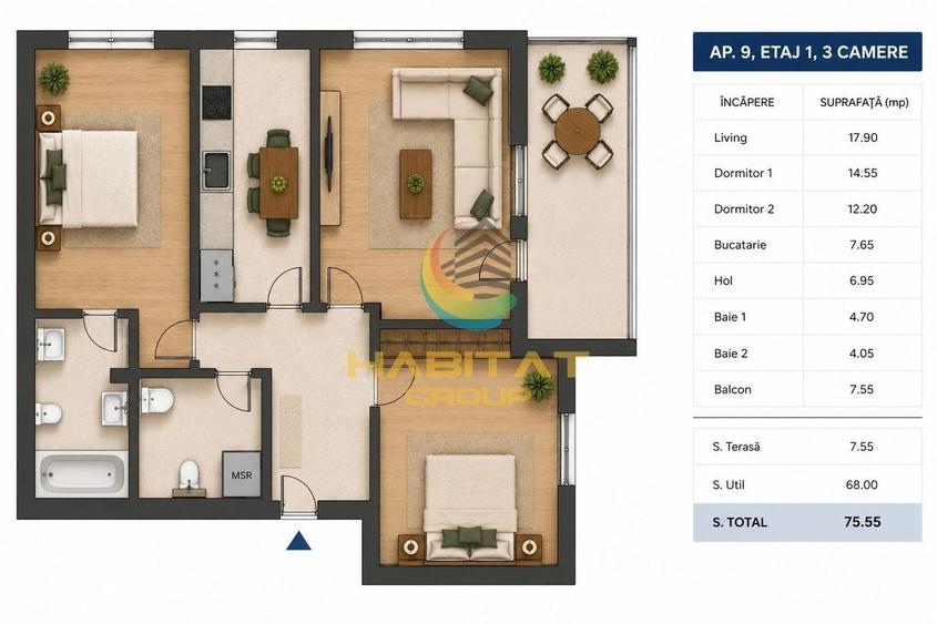 Apartament 3 camere - metrou Nicolae Teclu - 2