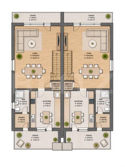 Duplex cu 4 camere cu Canalizare în Jucu de Mijloc