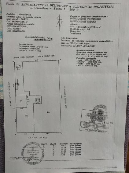 Casă cu 2 camere cu Teren 1690 Mp în Central