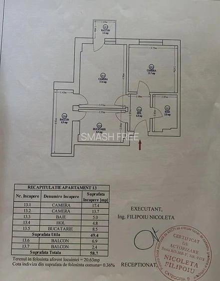 Apartament cu 2 camere decomandat în Titan