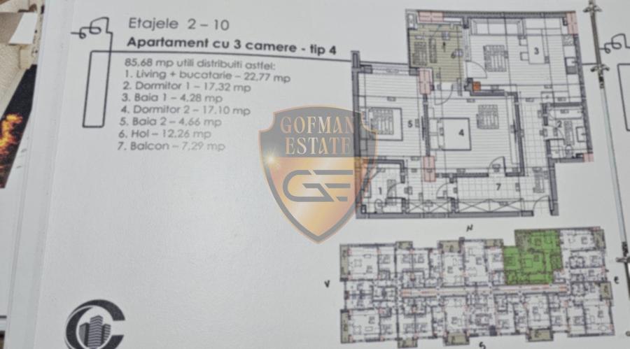 Apartament cu 3 camere decomandat în Energia