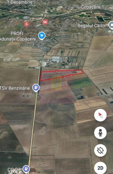 Teren de 400000 mp, în Adunații-Copăceni
