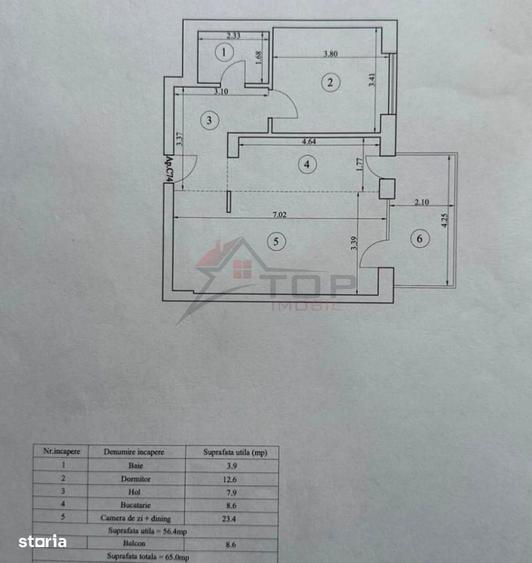 Apartament cu 2 camere în Est