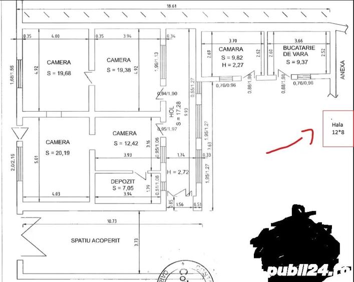 Casă cu 4 camere cu Teren 421 Mp în Central