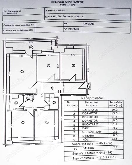 Apartament cu 4 camere decomandat în Țăndărei