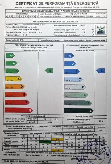 Apartament cu 2 camere decomandat în Astra