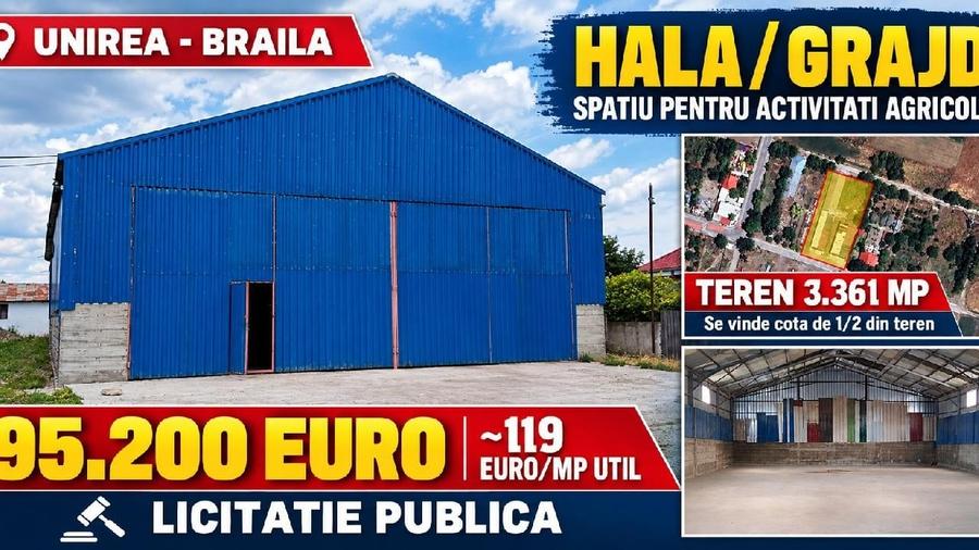 Spațiu industrial, de 800 mp, în Unirea