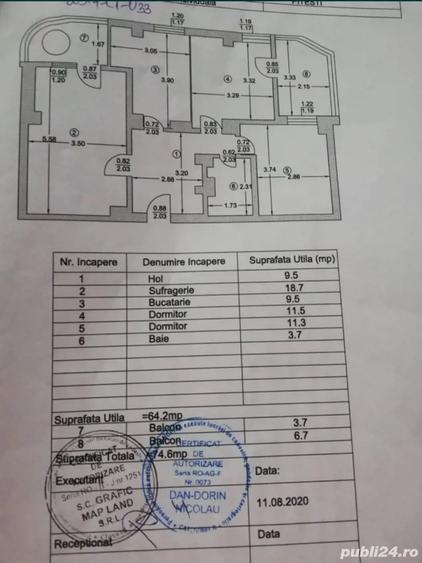Apartament cu 3 camere decomandat în Bere