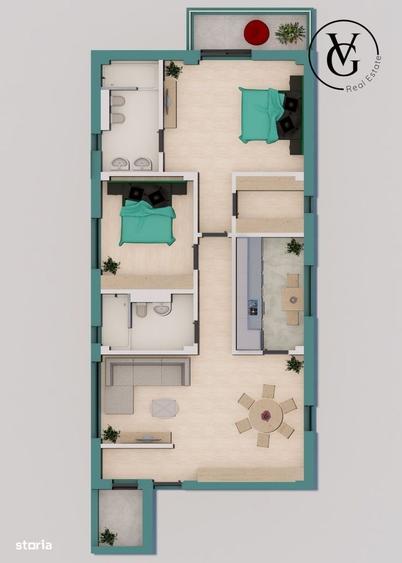 Apartament cu 3 camere decomandat în Palazu Mare