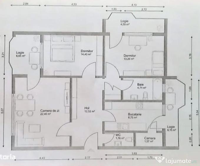 Apartament cu 4 camere decomandat în Grigorescu