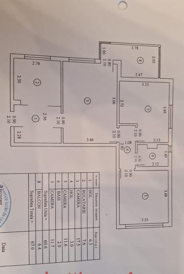 Apartament cu 3 camere semidecomandat în Obor