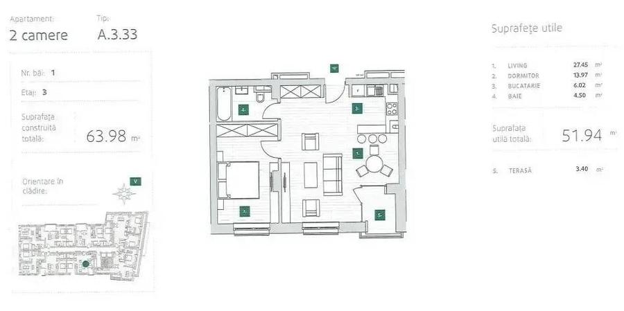 Apartament cu 2 camere decomandat în Pache Protopopescu