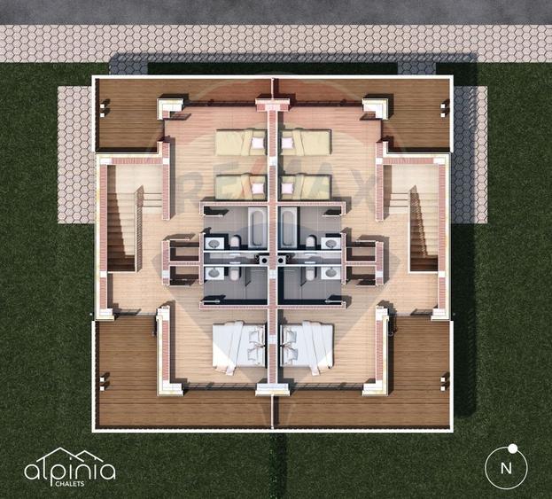 Duplex cu 3 camere cu Teren 700 Mp în Glăjărie