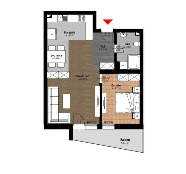 Apartament cu 2 camere în Central