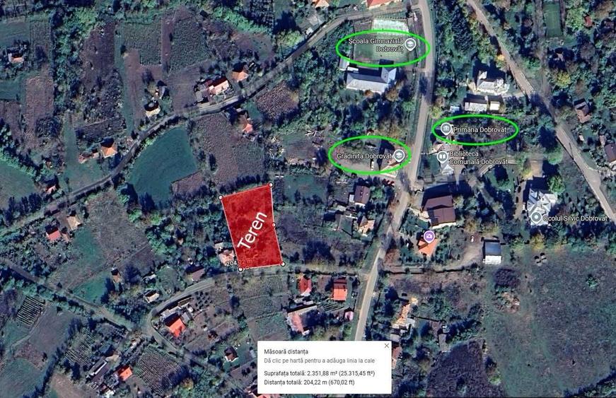 Teren de 2377 mp, în Dobrovăț