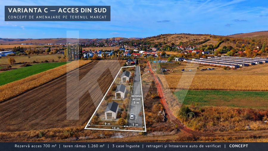 Teren Construcții intravilan de 2000 mp, în Viile Sibiului