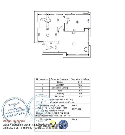 Apartament cu 2 camere semidecomandat în Aviației