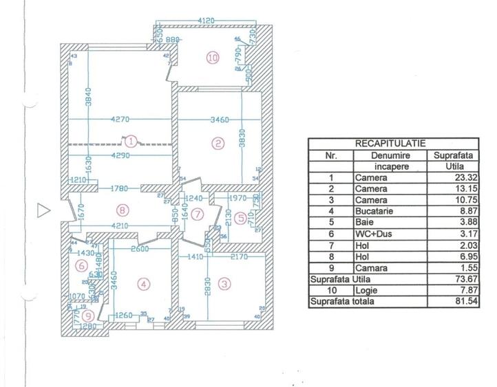 Apartament cu 3 camere decomandat, mobilat în Floreasca