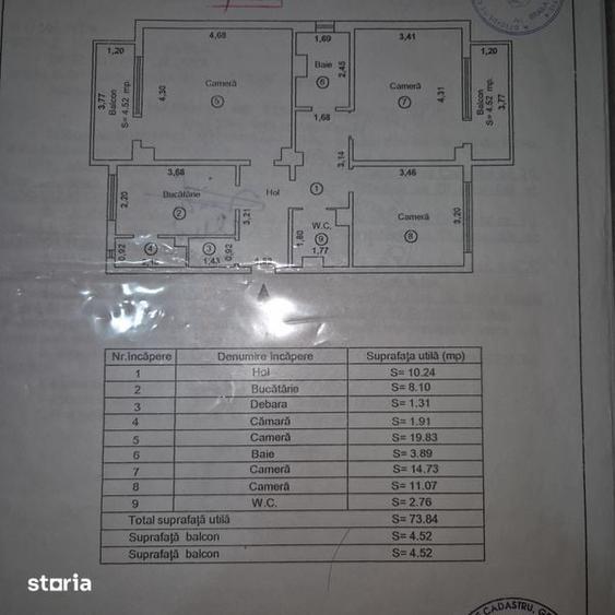 Apartament cu 3 camere decomandat în Viziru 1