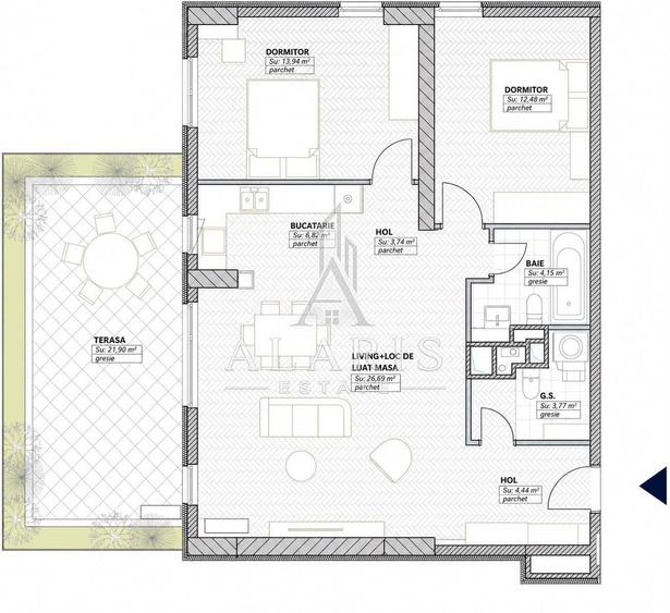 Apartament cu 3 camere semidecomandat, mobilat în Take Ionescu