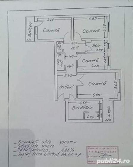 Apartament cu 4 camere decomandat în Vlădeni