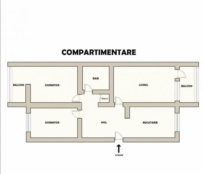 Apartament cu 3 camere decomandat în Triaj